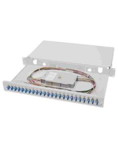 Digitus Fiber Optic Sliding Splice Box, 1U, Equipped 24x LC duplex, incl. M 25 Screw, Splice Cassette Singlemode OS2, Color Pigtai