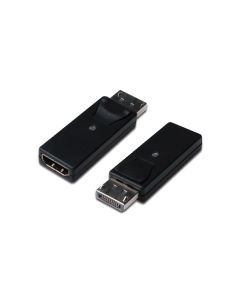 Digitus DisplayPort adapter, DP - HDMI type A M/F, w/interlock, DP 1.1a, Full HD, CE, bl