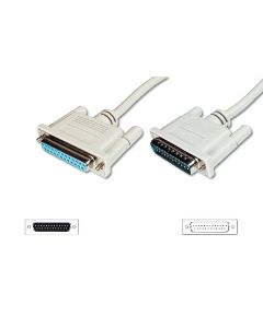 Digitus Prodlužovací kabel datového přenosu, sériový/paralelní, D-Sub25, samec/samice, 3,0 m,  lisovaný, 