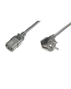 Digitus Napájecí kabel, CEE 7/7 (Typ-F), 90o úhlový - C13 M / F, 0,75m, H05VV-F3G 0,75qmm, bl