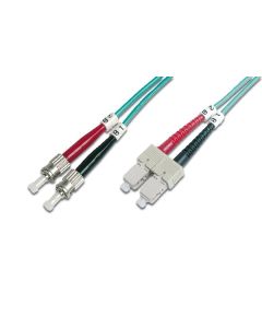 Digitus Fiber Optic Patch Cord, ST to SC Multimode 50/125 µ, Duplex Length 2m, Class OM3