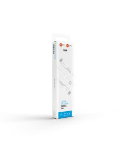 Dlouhý nabíjecí a datový Liquid silicone kabel FIXED s konektory USB-C/USB-C a podporou PD, 2m, USB 2.0, 60W, bílý