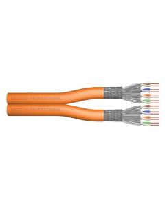 Digitus Instalační kabel CAT 7 S-FTP, 1200 MHz Dca (EN 50575), AWG 23/1, 500 m buben, duplex, barva oranžová
