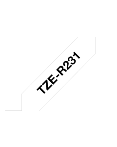 Brother - TZe-R231 bílá / čená (12mm, 4m, pruhovaná)