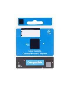 PRINTLINE kompatibilní páska s DYMO, 45021, S0720610,12mm, 7m, bílý tisk/černý podklad, D1