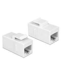 Delock Keystone Modul RJ45 jack > RJ45 jack Cat.6 UTP bílá
