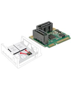 Delock Mini PCIe I/O PCIe half size 2 x SATA 6 Gb/s