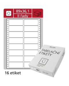 Tabelační dvouřadé etikety, 89 x 36,1 mm, 8000 ks