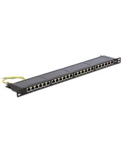 Delock 19” Patch Panel 24 Port Cat.6 0.5 U black