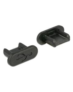 Delock Prachová záslepka pro USB 2.0 Micro-B samice bez uchopení 10 kusů černá