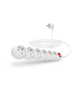 CONNECT IT prodlužovací kabel 230 V, 6 zásuvek, 5 m, s vypínačem (bílý)