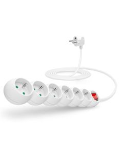 CONNECT IT prodlužovací kabel 230 V, 6 zásuvek, 3 m, s vypínačem (bílý)