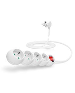 CONNECT IT prodlužovací kabel 230 V, 4 zásuvky, 3 m, s vypínačem (bílý)