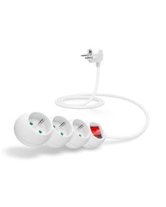 CONNECT IT prodlužovací kabel 230 V, 3 zásuvky, 1,5 m, s vypínačem (bílý)