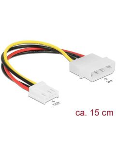 Delock Cable Power 4 pin male > 4 pin floppy female 15 cm