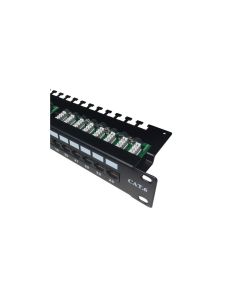 DATACOM Patch panel 19" UTP 24 port CAT6 LSA 1U BK (3x8p)hor.zářez