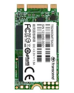 TRANSCEND MTS420S 240GB SSD disk M.2 2242, SATA III (3D TLC), 500MB/s R, 430MB/s W