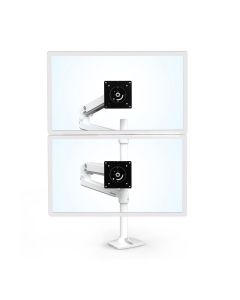 ERGOTRON LX Dual Stacking Arm, Tall Pole, stolní ramena pro 2 lcd. max. 40", flexibilní , bílé 