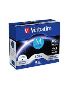 VERBATIM M-DISC BD-R XL 100GB, 4x, printable, jewel case 5 ks