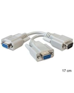 Delock Adaptér Sériový Sub-D9 samec > 2 x samice 17 cm