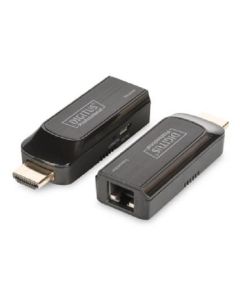 DIGITUS Sada Mini HDMI Extender, Full HD, 1080p 50m, Cat6 / 6A / 7, napájeno pomocí kabelu Micro USB, bk