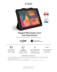 ZAGG klávesnice Rugged Messenger Kryt UK + VG IPad 9.7