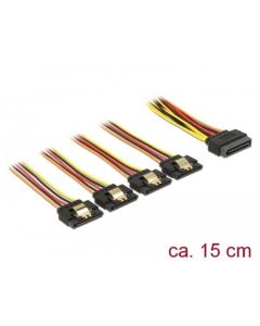 Delock Kabel SATA 15 pin napájecí samec s aretací > SATA 15 pin napájecí samice 4 x přímý 15 cm