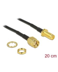 Delock anténí kabel RP-SMA Plug > RP-SMA Jack Bulkhead 200 mm