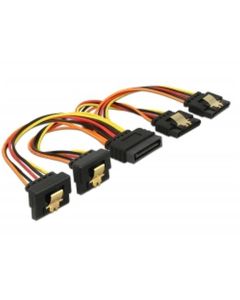 Delock Kabel SATA 15 pin napájecí samec s aretací > SATA 15 pin napájecí samice 2 x přímý / 2 x dolů 15 cm