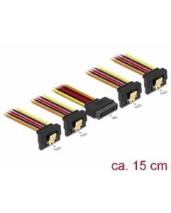 Delock Kabel SATA 15 pin napájecí samec s aretací > SATA 15 pin napájecí samice 4 x dolů 15 cm