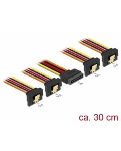 Delock Kabel SATA 15 pin napájecí samec s aretací > SATA 15 pin napájecí samice 4 x dolů 30cm