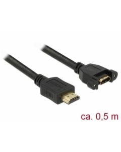 Delock Kabel HDMI-A samec > HDMI-A samice montážní panel 4K 30 Hz 0,5 m
