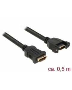 Delock Kabel HDMI-A samice > HDMI-A samice montážní panel 4K 30 Hz 0,5 m