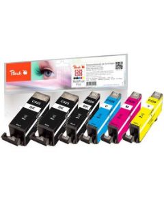 PEACH kompatibilní cartridge Canon CLI-526 MultiPack Plus, 2xbk, pbk, c, m, y