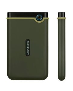 TRANSCEND 2TB StoreJet 25M3G SLIM, 2.5”, USB 3.0 (3.1 Gen 1) Externí Anti-Shock disk, tenký profil, armádní zelená 