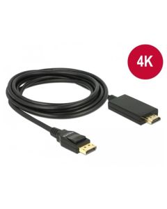 Delock Kabel Displayport 1.2 samec > High Speed HDMI-A samec pasivní 4K 3 m černý