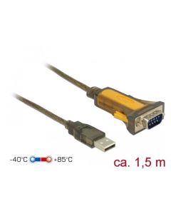 Delock Adaptér USB 2.0 Typ-A > 1 x Sériový RS-232 DB9 rozšířený teplotní rozsah