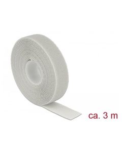 Delock Vázací pásky na suchý zip D 3 m x Š 20 mm oválné šedá
