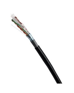 DATACOM FTP drát CAT6 PVC+PE,Fca 305m cívka černý 2-OUTDOOR