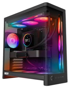 NZXT skříň H6 RGB dvoukomorová / MidT / 2x360+120mm RGB fan+controller / 2xUSB 3.2 / USB-C / zaoblená prosklená / černá