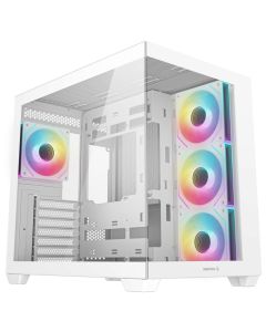 DEEPCOOL skříň CG530 4F ATX / 4x120mm ARGB fans / USB 3.0 / USB-C/ panoramatická / bílá