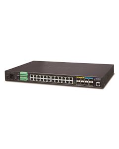 Planet IGS-6325-20T4C4X průmyslový L3 switch, 20x1Gb, 4x1Gb SFP, 4x10Gb SFP+, 2x power-in, -40~75°C, IP30, fanless