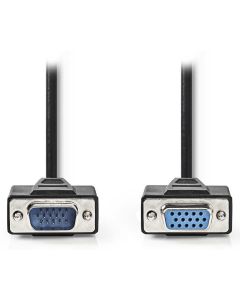 NEDIS prodlužovací kabel VGA (D-SUB)/ zástrčka VGA - zásuvka VGA/ černý/ 2m