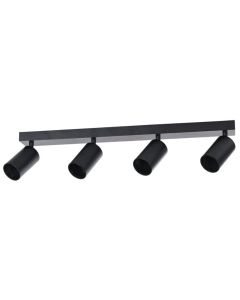 IMMAX PUNTO-4 stropní, nástěnné bodové svítidlo linear, 4 hlavy, černé, pro zdroj typu GU10