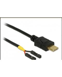 Delock Kabel USB Type-C™ samec > 2 x pin konektor samice oddělení napájení 10 cm