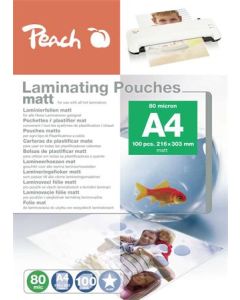 PEACH laminovací folie A4 (216x303mm), 80mic, matt, 100ks