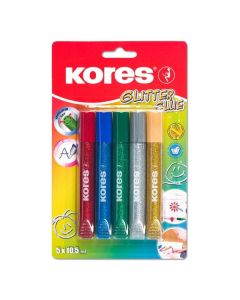 Lepidlo s glitry Kores, 5 barev x 10,5 ml