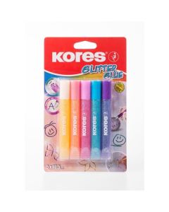Lepidlo s glitry Kores, 5 barev x 10,5 ml, pastel