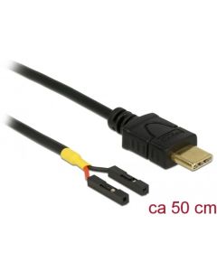 Delock Kabel USB Type-C™ samec > 2 x pin konektor samice oddělení napájení 50 cm