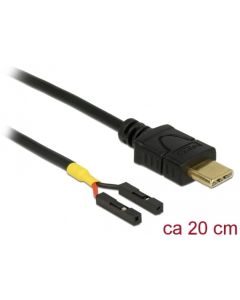 Delock Kabel USB Type-C™ samec > 2 x pin konektor samice oddělení napájení 20 cm